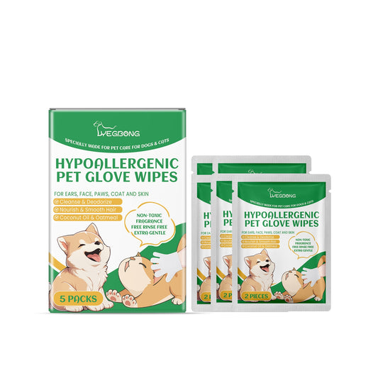 Pet glove wipes 5-pack box